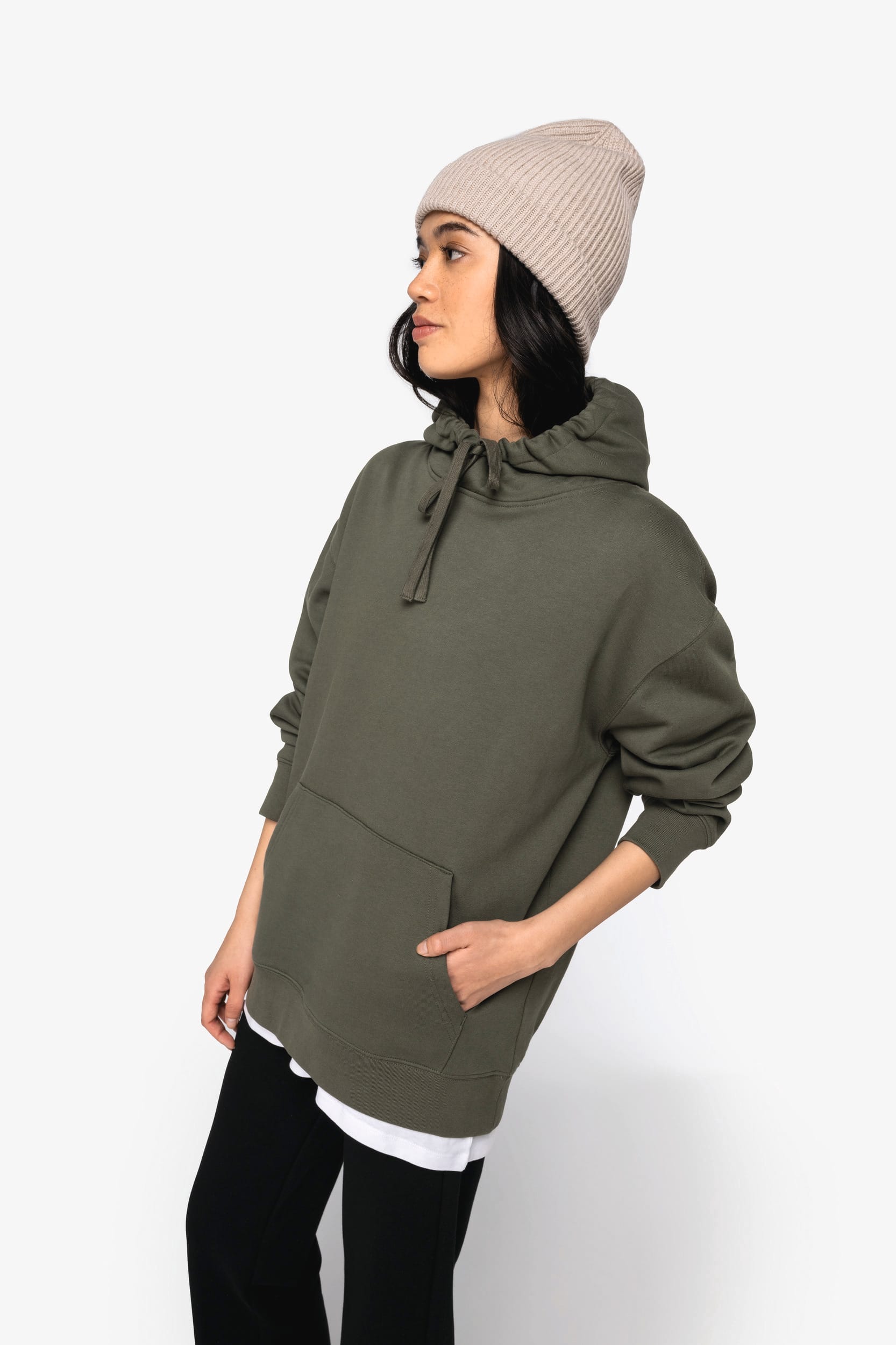 Unisex Kapuzenpullover aus umweltfreundlichem, gebürstetem Fleece mit überschnittenen Schultern - 350 g/m² | NS436