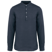 Spasso SP507 - Men's Linen Washed Effect  Mao Collar Shirt
