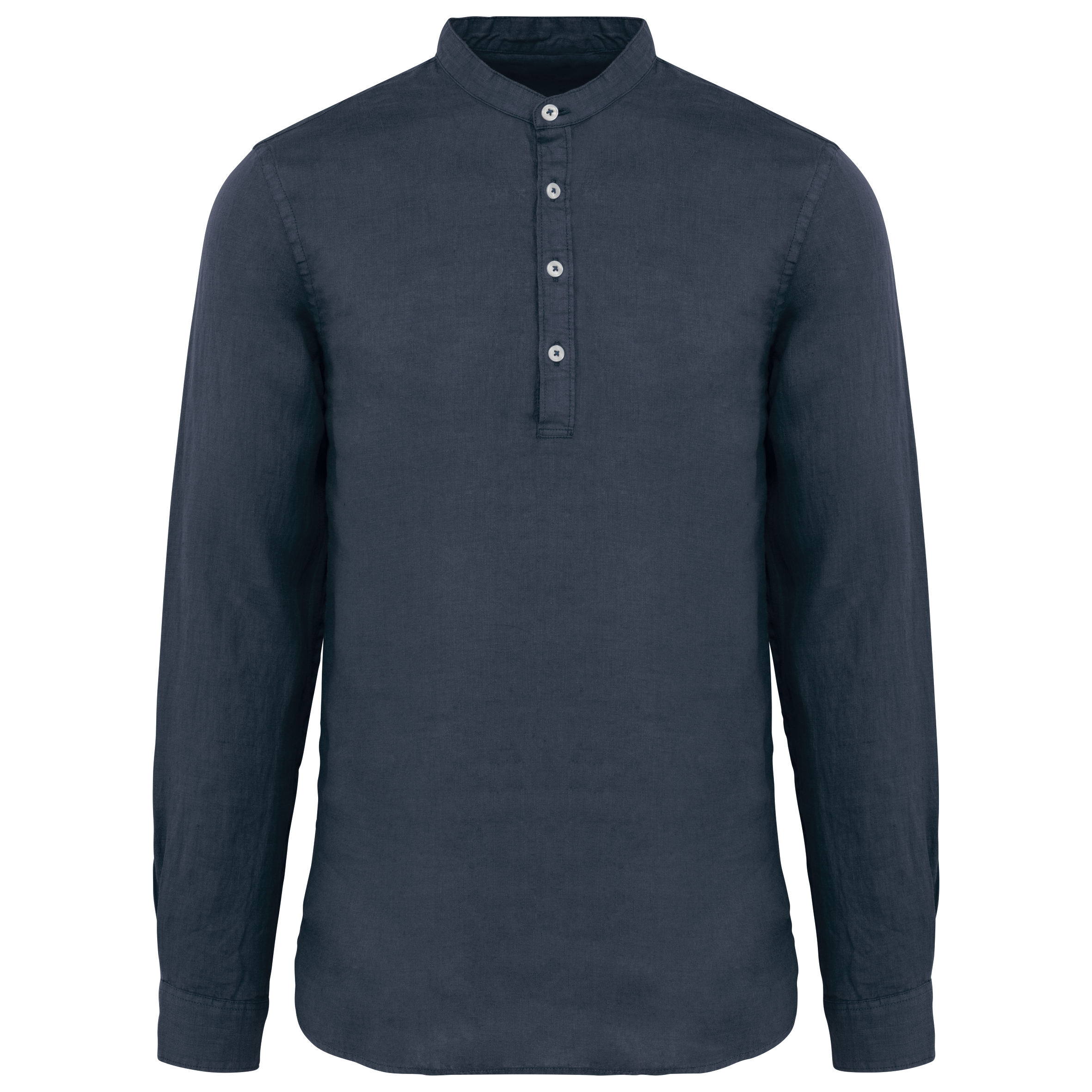 Spasso SP507 - Men's Linen Washed Effect  Mao Collar Shirt