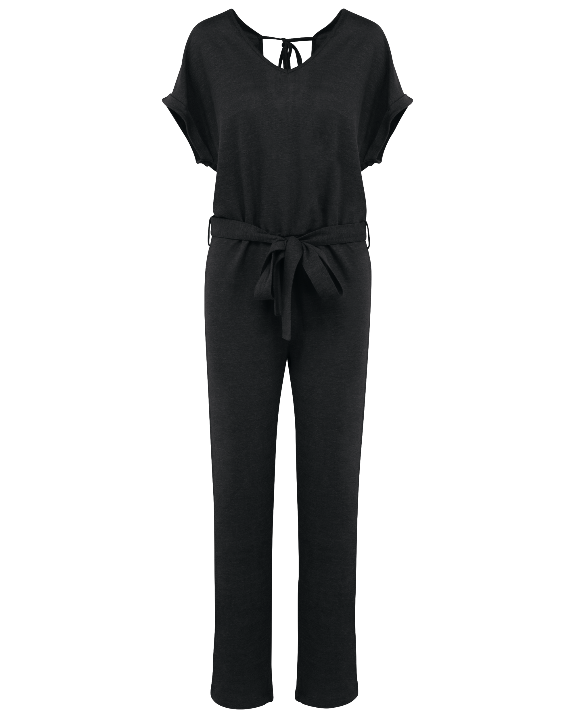 Spasso SP5004 - Ladie's Linen Knit Short-sleeved Jumpsuit