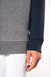 Sweat-shirt à manches raglan bicolore en coton biologique pour homme - K491