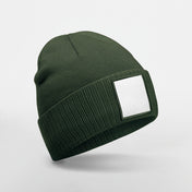 Microfleece Lined Beanie with Appliqué Patch in Recycled Polyester | B337R