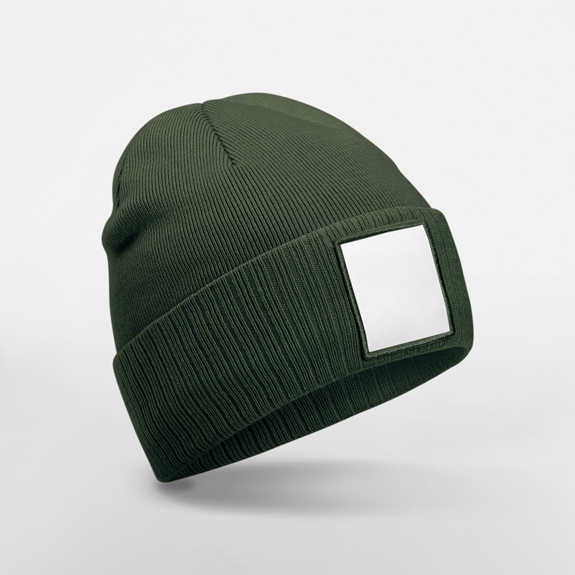 Microfleece Lined Beanie with Appliqué Patch in Recycled Polyester | B337R