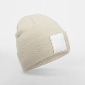 Microfleece Lined Beanie with Appliqué Patch in Recycled Polyester | B337R