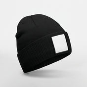 Microfleece Lined Beanie with Appliqué Patch in Recycled Polyester | B337R