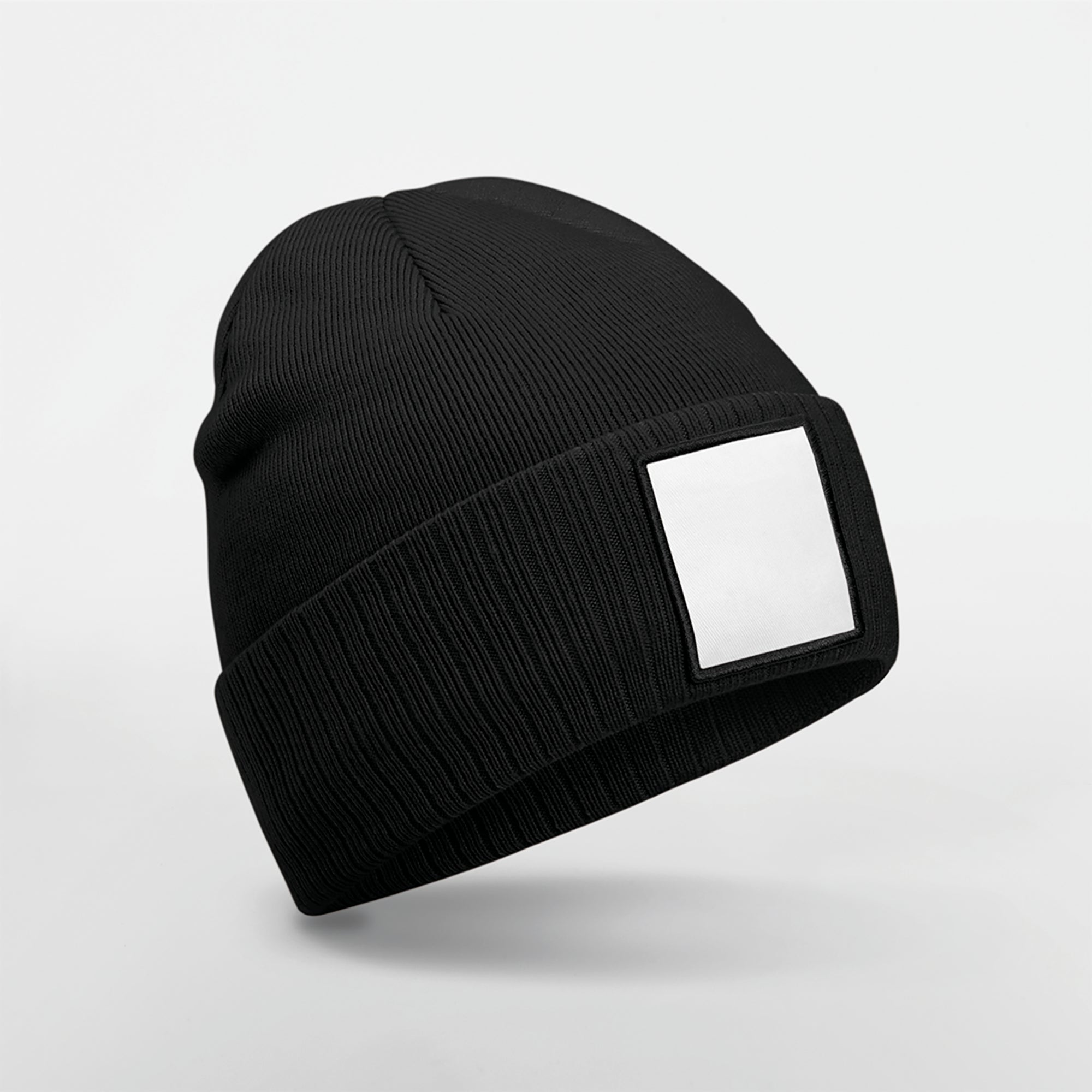 Microfleece Lined Beanie with Appliqué Patch in Recycled Polyester | B337R