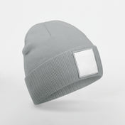 Microfleece Lined Beanie with Appliqué Patch in Recycled Polyester | B337R
