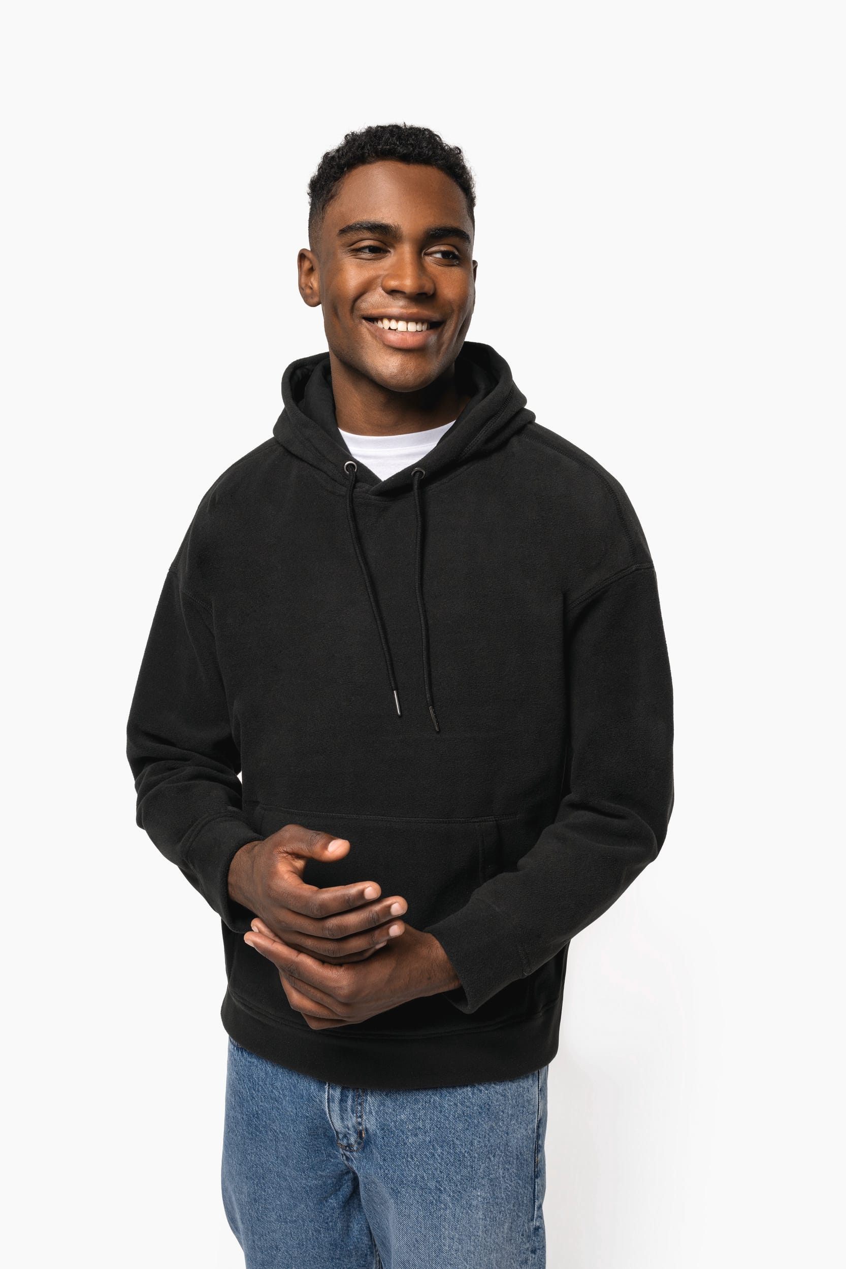 Sudadera con capucha unisex de polar polar reciclado de gran tamaño - K949