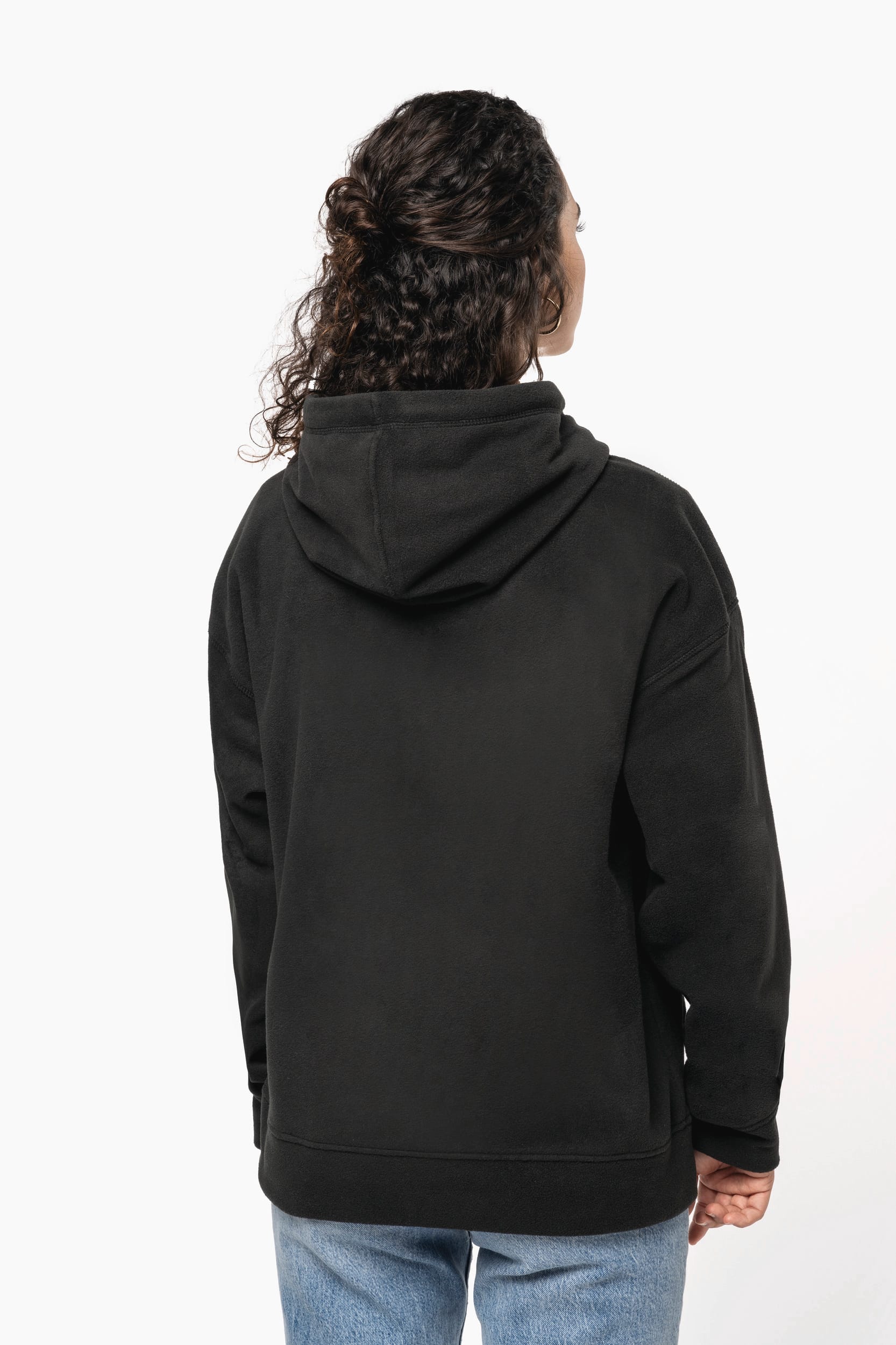 Sudadera con capucha unisex de polar polar reciclado de gran tamaño - K949