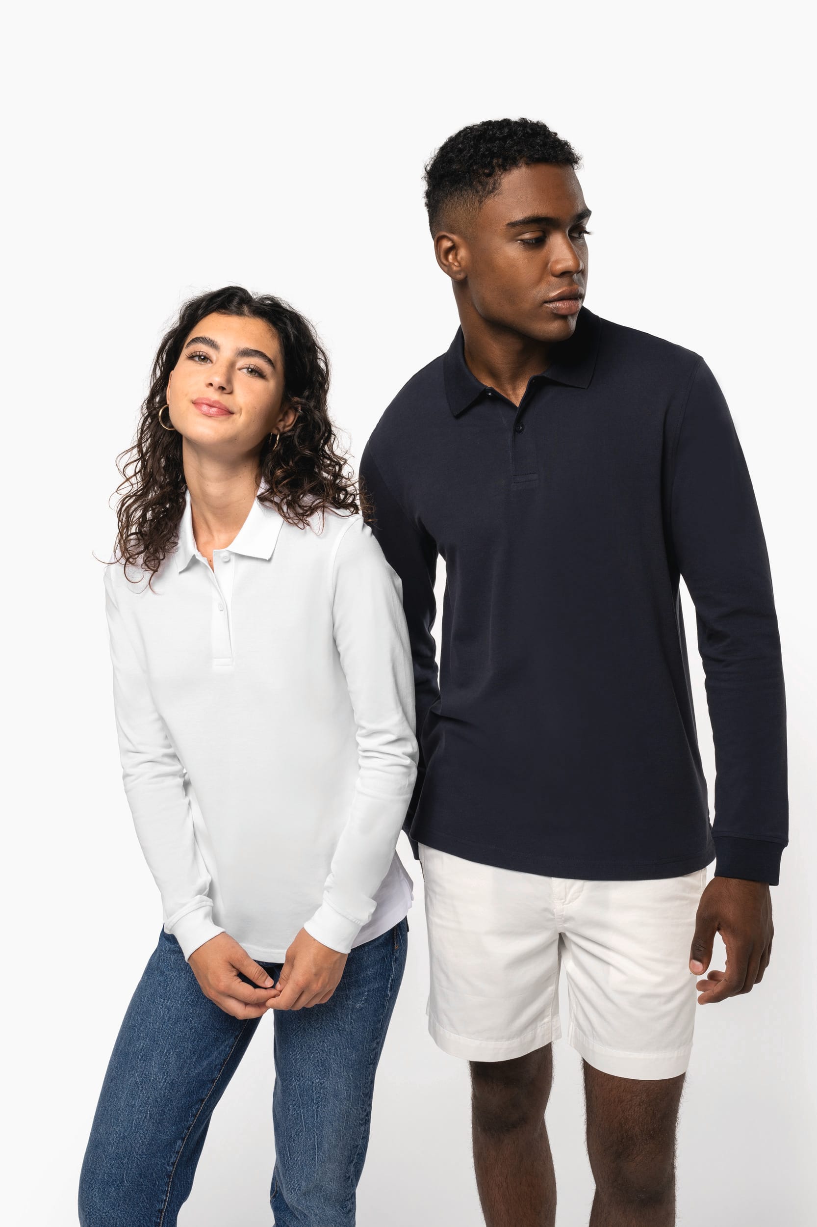 Polo Piqué à Manches Longues pour Homme en Coton Bio – 180 g/m² | K2027