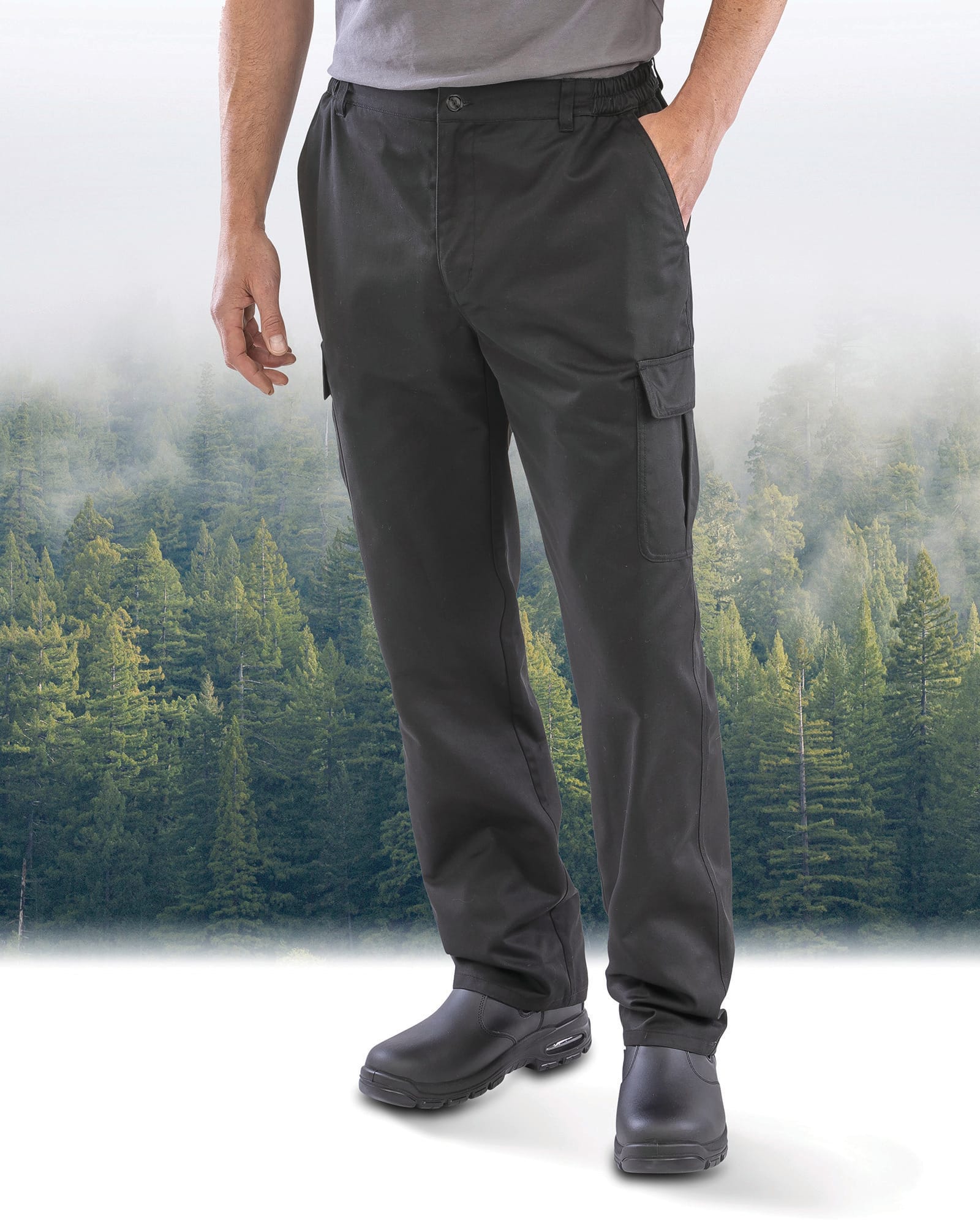 Pantalones de trabajo multibolsillos de sarga de poliéster reciclado y algodón | R511X