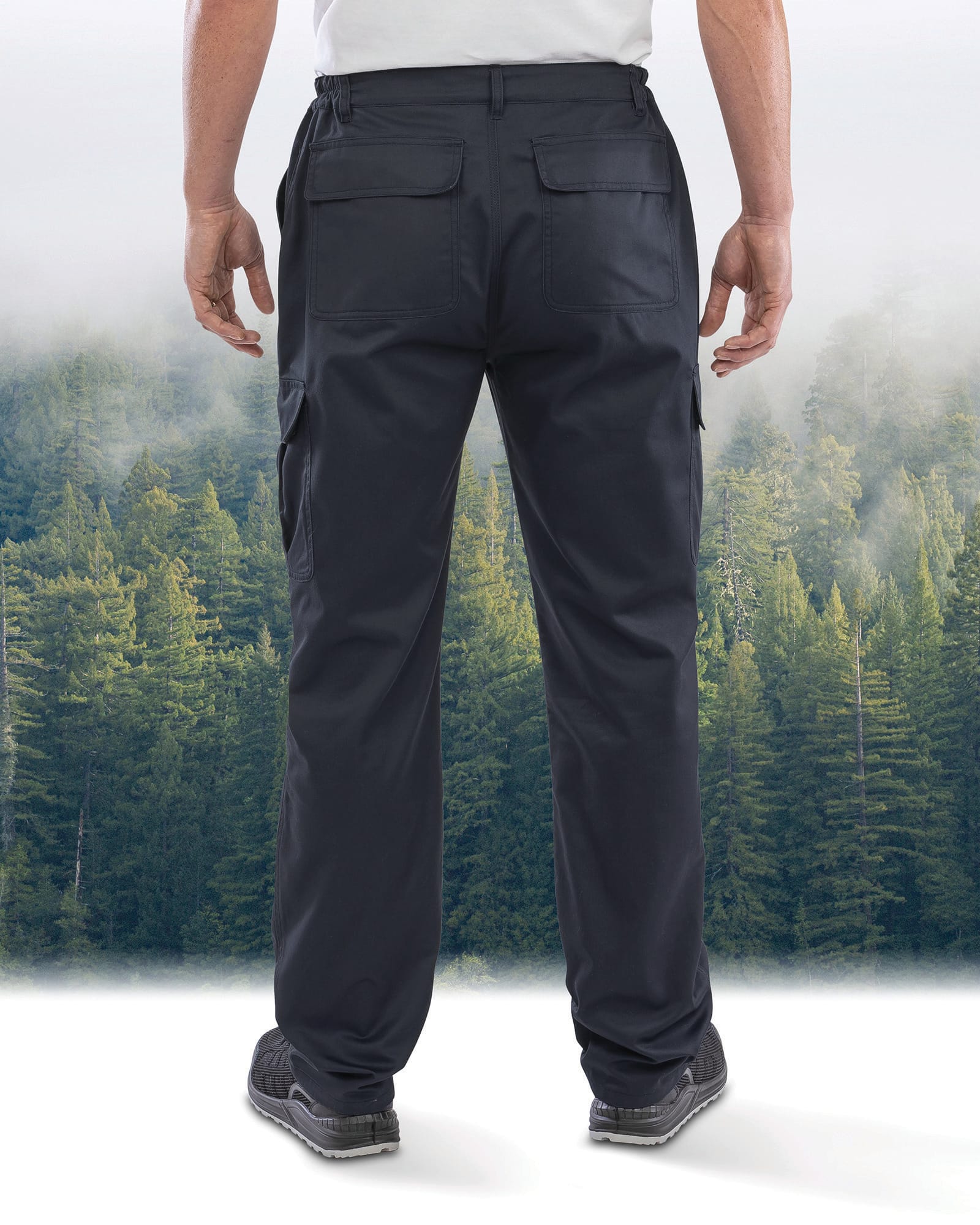 Pantalones de trabajo multibolsillos de sarga de poliéster reciclado y algodón | R511X