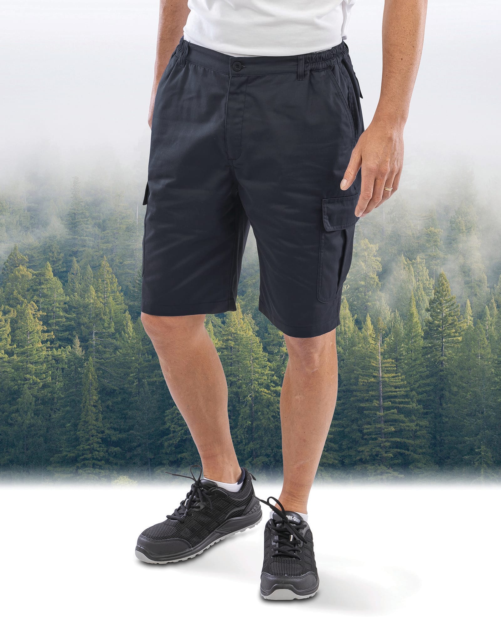 Functionele werkshort van gerecyclede polyester- en katoenkeperstof | R512X