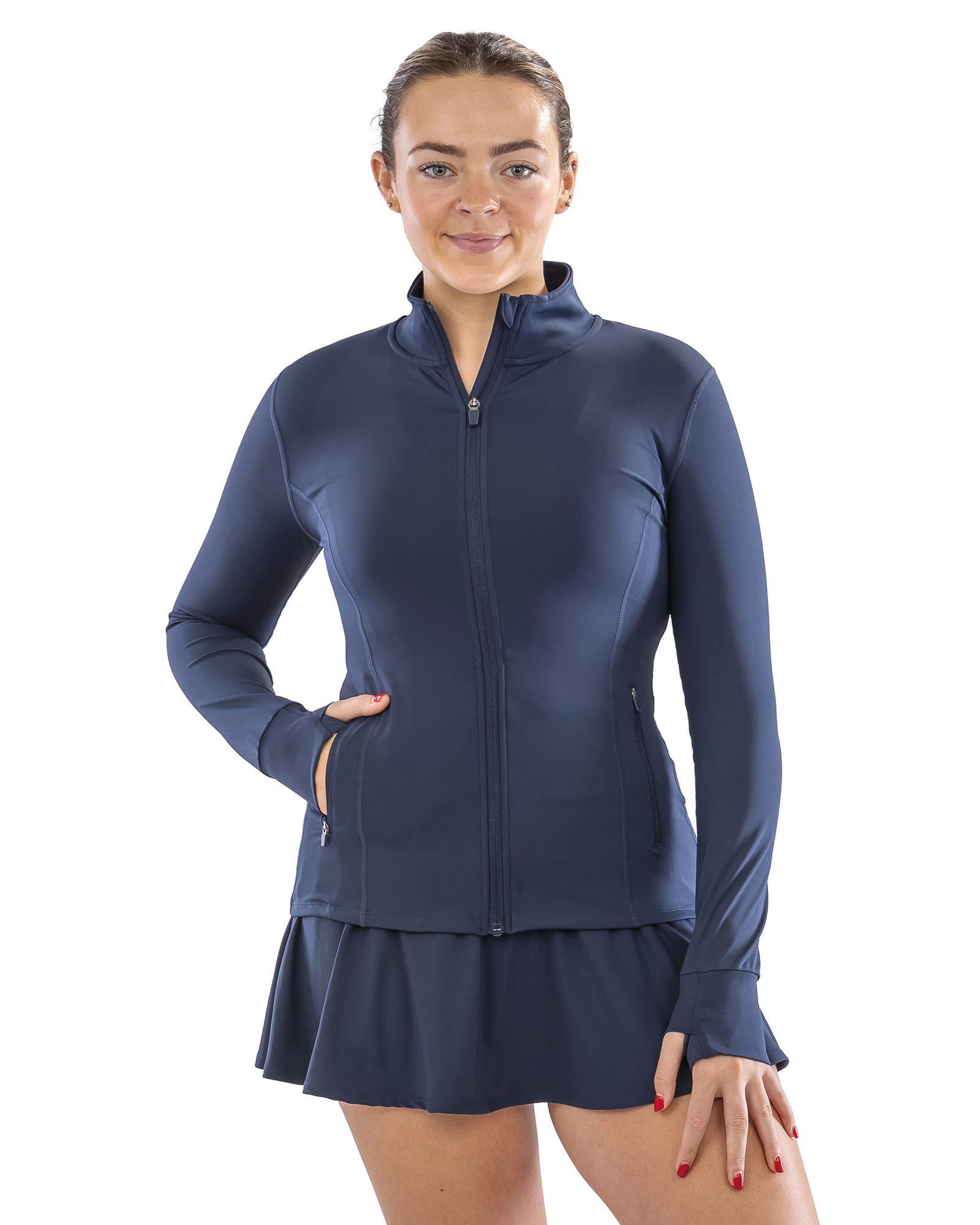 Chaqueta deportiva elástica entallada para mujer de poliéster reciclado | S798F