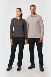 Polo da donna a maniche lunghe in poliestere riciclato e cotone | WK277