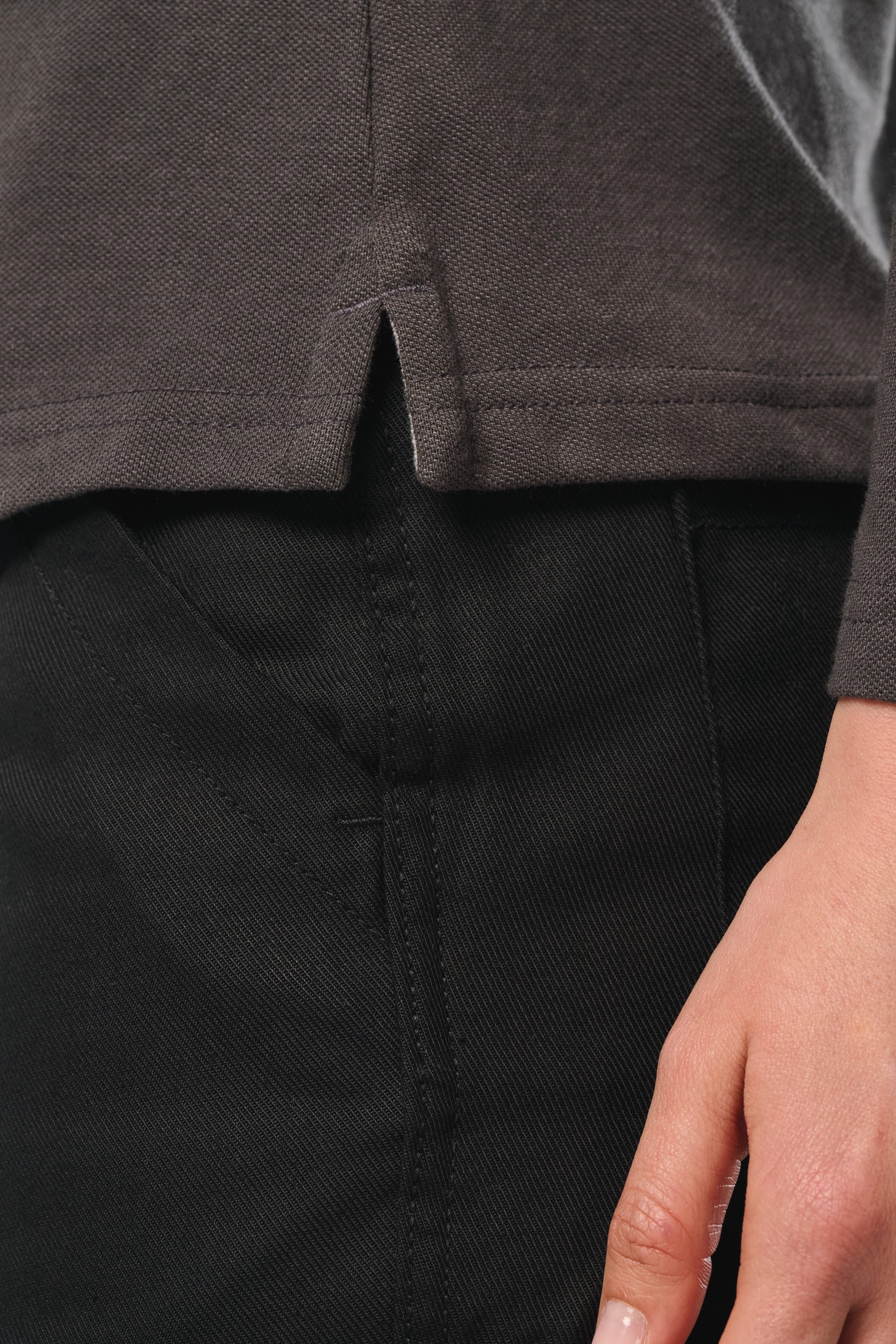 Polo da donna a maniche lunghe in poliestere riciclato e cotone | WK277