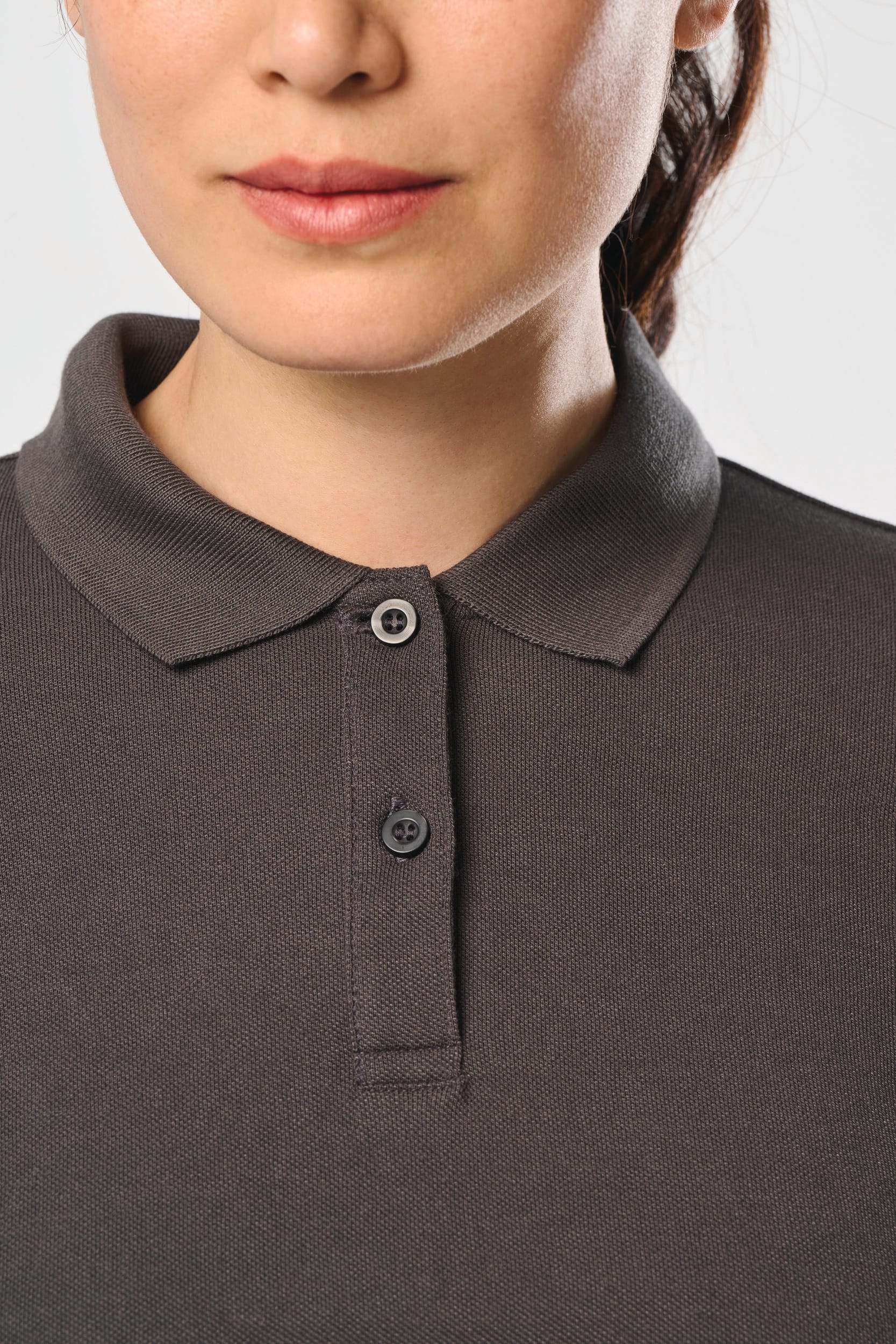 Polo da donna a maniche lunghe in poliestere riciclato e cotone | WK277