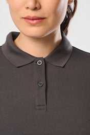 Polo da donna a maniche lunghe in poliestere riciclato e cotone | WK277