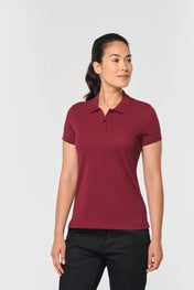 Women's Short-Sleeved Piqué Polo Shirt in Recycled Polyester and Cotton | WK275
