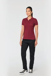 Women's Short-Sleeved Piqué Polo Shirt in Recycled Polyester and Cotton | WK275