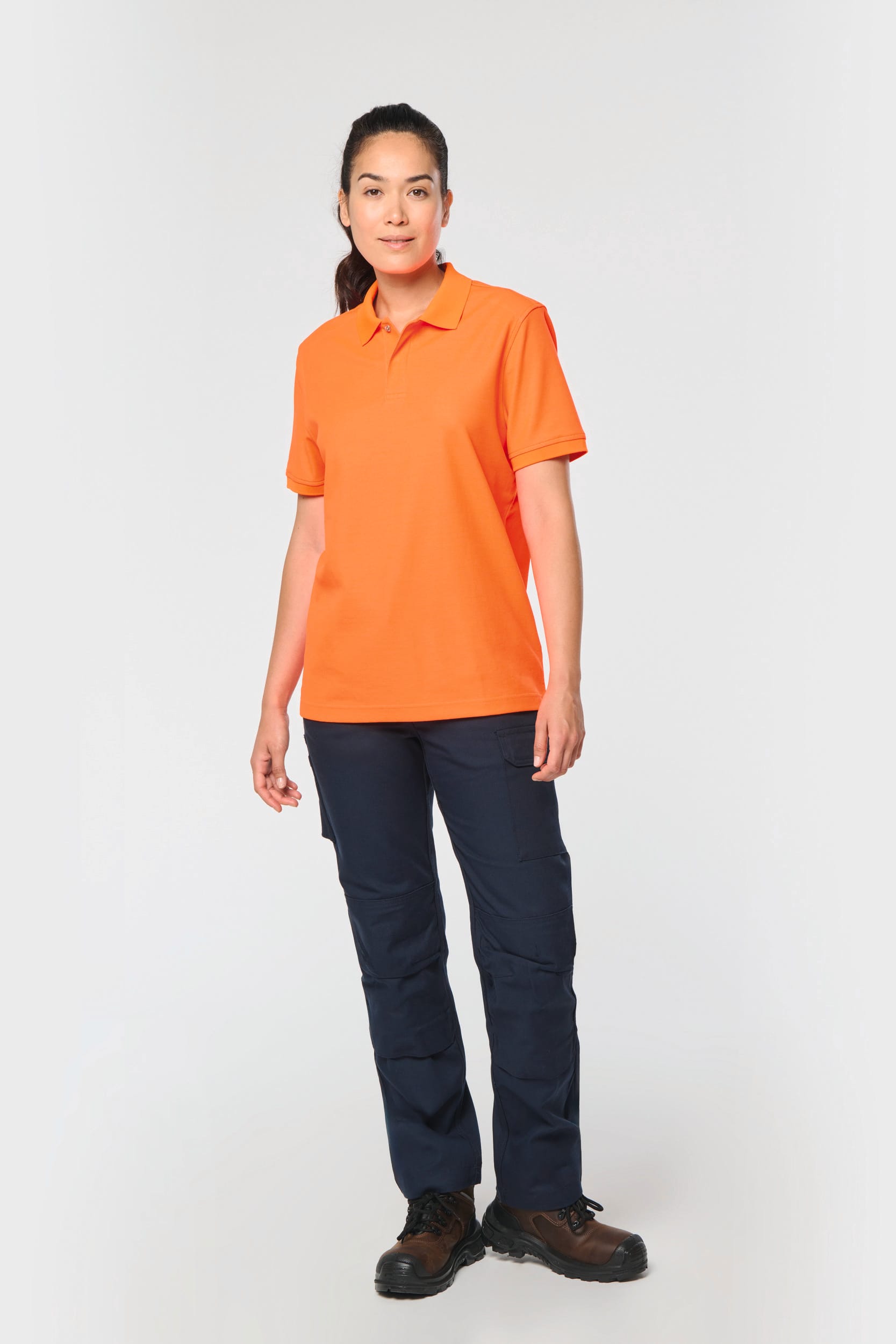 Polo fluorescent unisexe en coton et polyester recyclé | WK208