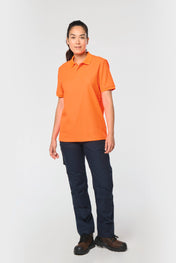 Polo fluorescent unisexe en coton et polyester recyclé | WK208