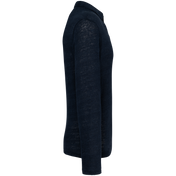 Spasso SP202 - Men’s Long Sleeve Linen Polo Shirt