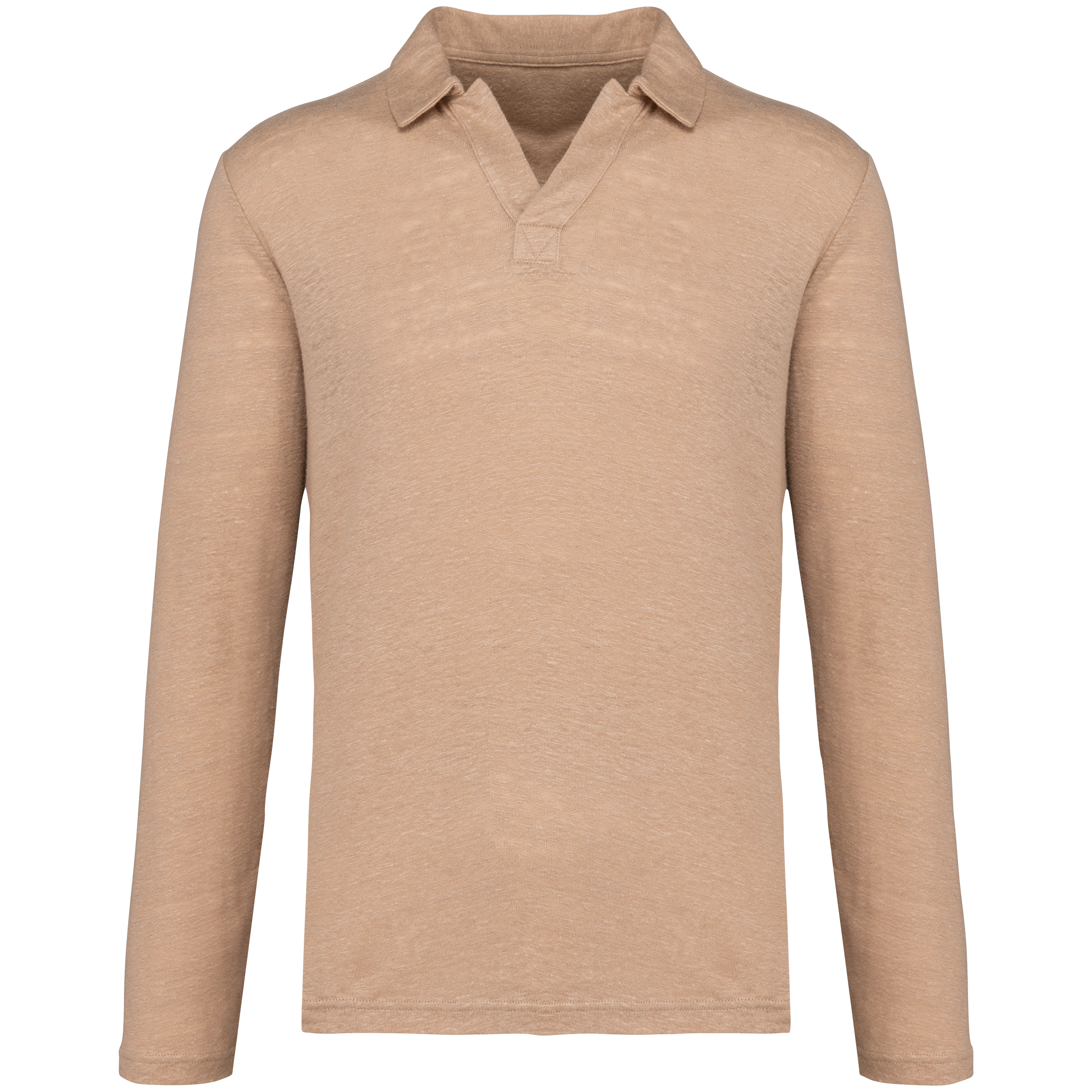 Spasso SP202 - Men’s Long Sleeve Linen Polo Shirt