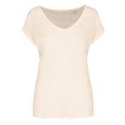 Spasso SP321 - Ladies' V-neck Linen T-shirt