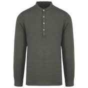 Spasso SP507 - Men's Linen Washed Effect  Mao Collar Shirt