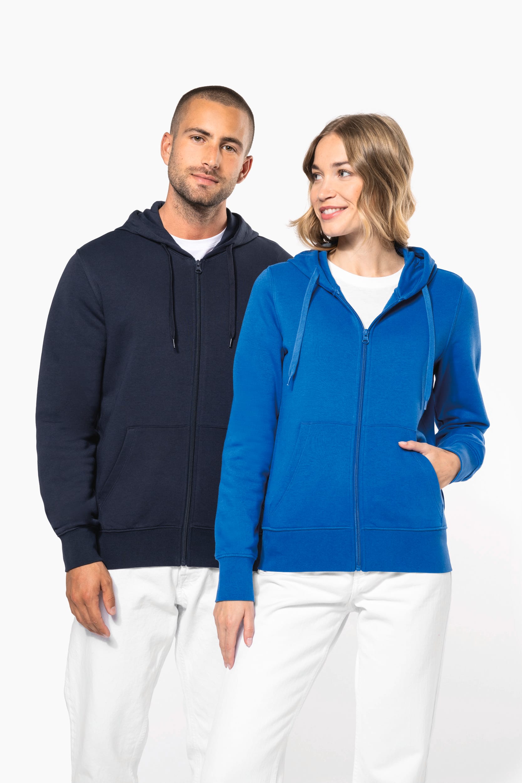 Sweat à capuche écologique pour homme avec zip - 280 g/m² - K4030