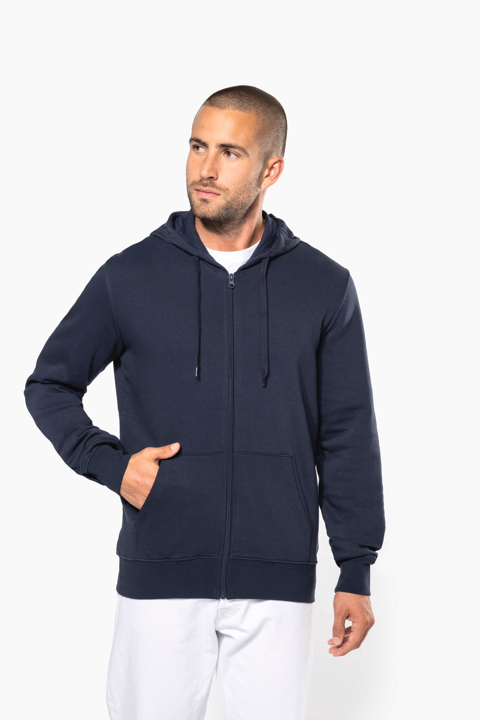 Sweat à capuche écologique pour homme avec zip - 280 g/m² - K4030