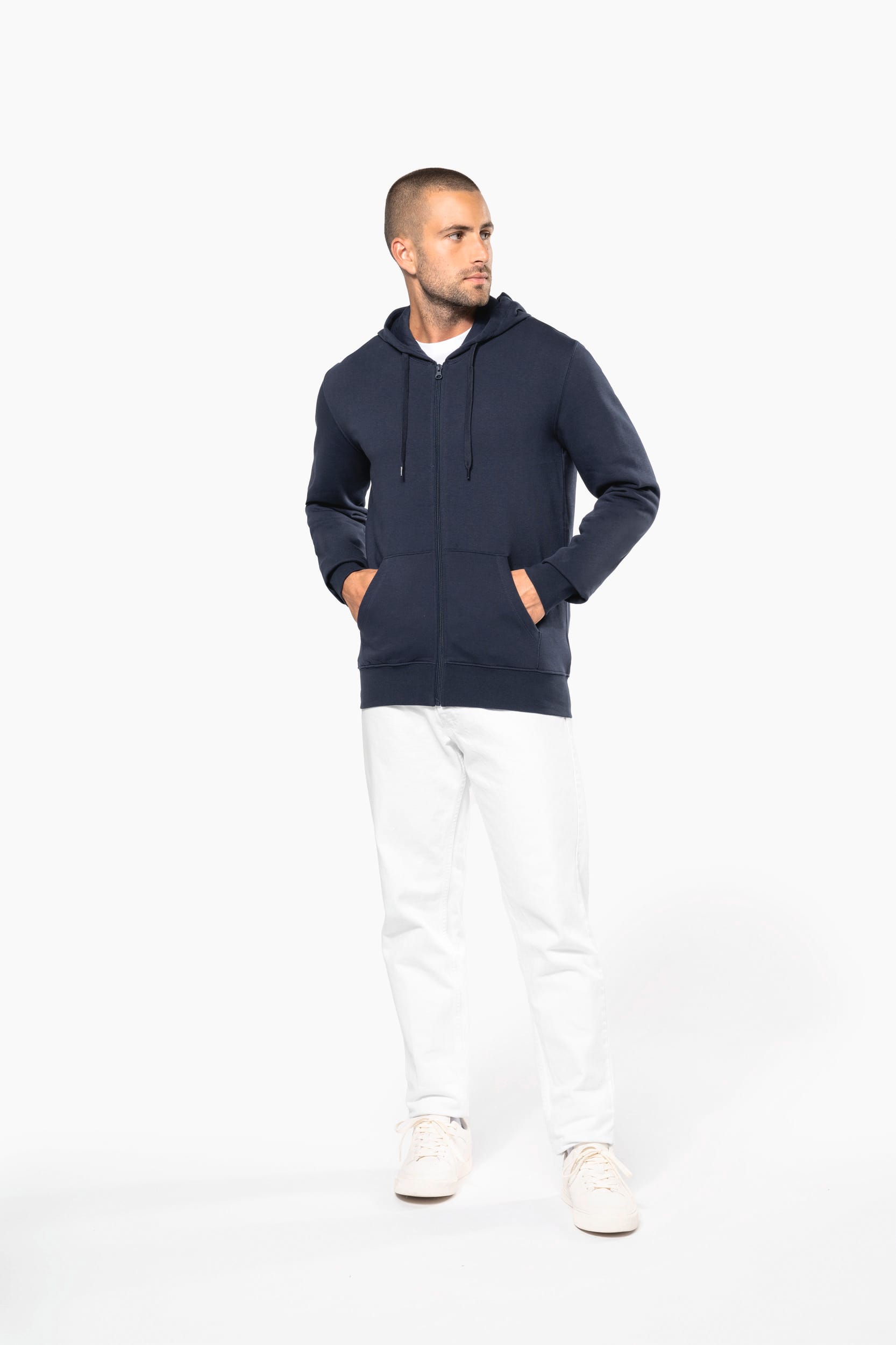 Sweat à capuche écologique pour homme avec zip - 280 g/m² - K4030