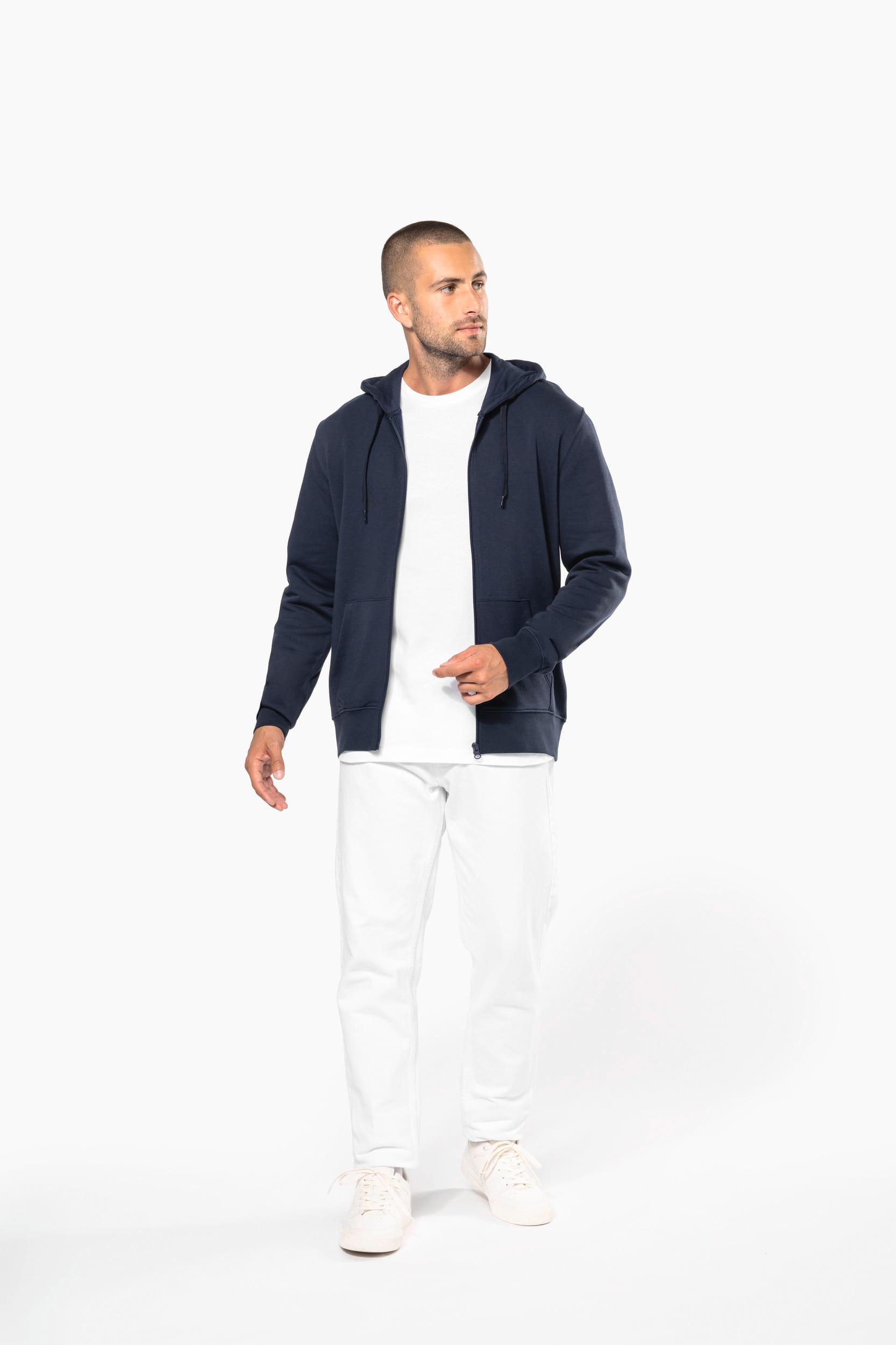 Sweat à capuche écologique pour homme avec zip - 280 g/m² - K4030