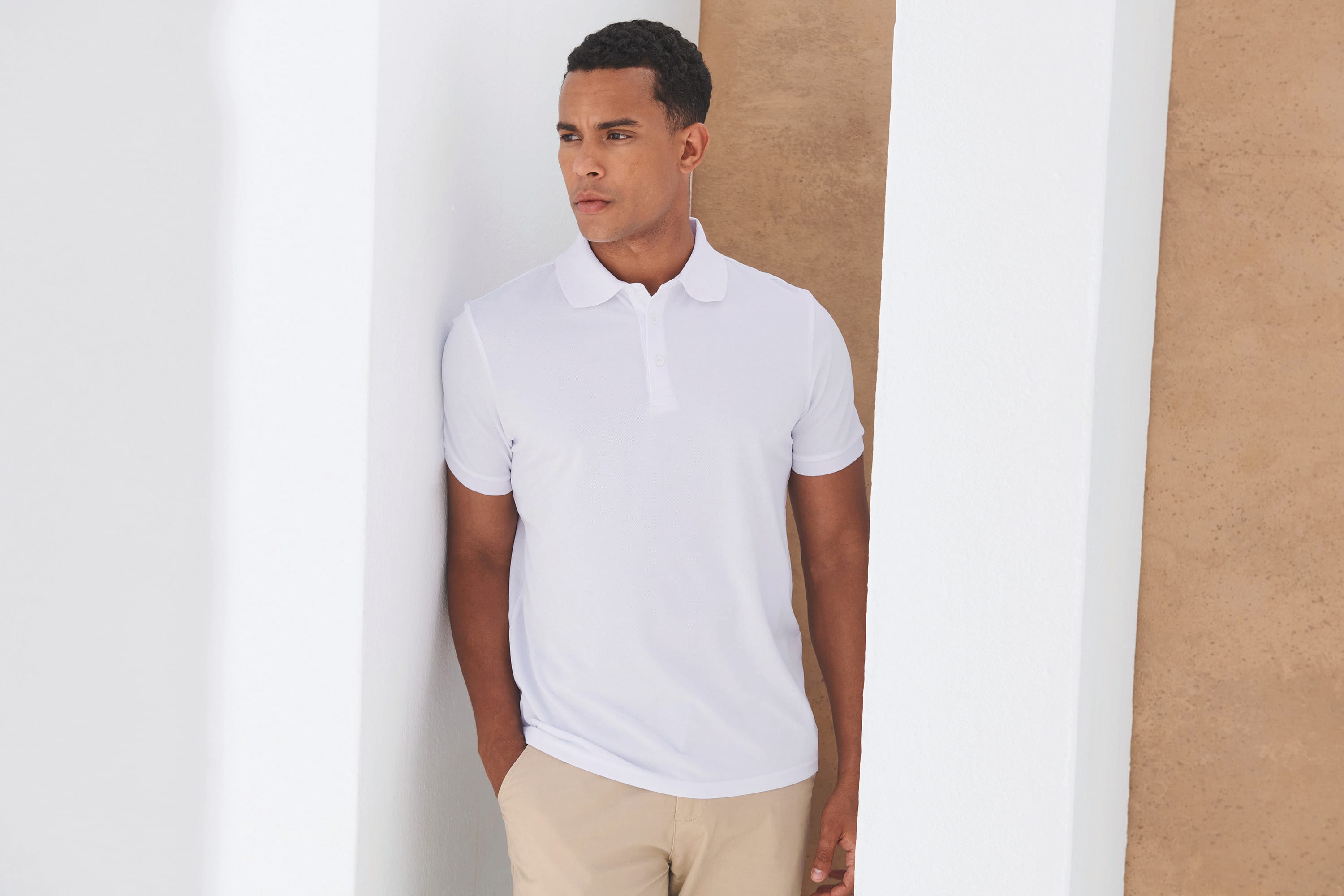 Polo de micropiqué para hombre en poliéster reciclado | H465
