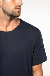 Herren T-Shirt mit kurzen Ärmeln aus Bio-Baumwolle und rohem Halsausschnitt - 110 g/m² - K398