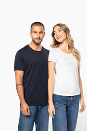 Herren T-Shirt mit kurzen Ärmeln aus Bio-Baumwolle und rohem Halsausschnitt - 110 g/m² - K398