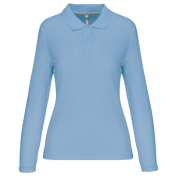 Polo da donna a maniche lunghe in poliestere riciclato e cotone | WK277