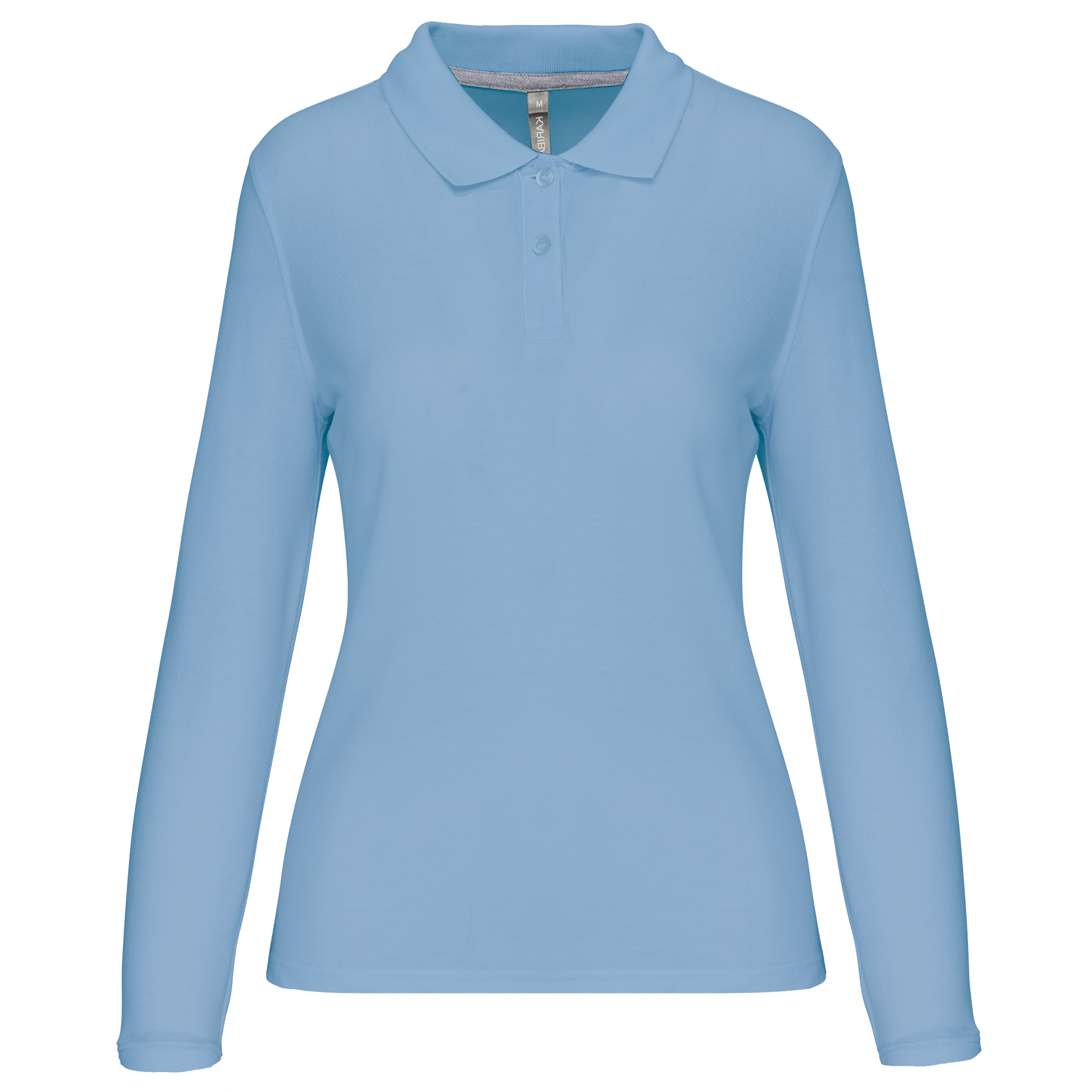 Polo da donna a maniche lunghe in poliestere riciclato e cotone | WK277