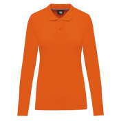 Polo da donna a maniche lunghe in poliestere riciclato e cotone | WK277