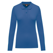 Polo da donna a maniche lunghe in poliestere riciclato e cotone | WK277