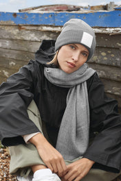 Microfleece Lined Beanie with Appliqué Patch in Recycled Polyester | B337R