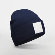 Microfleece Lined Beanie with Appliqué Patch in Recycled Polyester | B337R