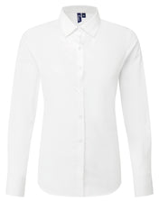 Camisa de popelina de manga larga para mujer en poliéster reciclado y algodón | PR303