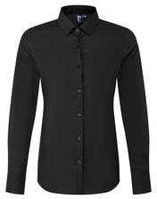 Camisa de popelina de manga larga para mujer en poliéster reciclado y algodón | PR303