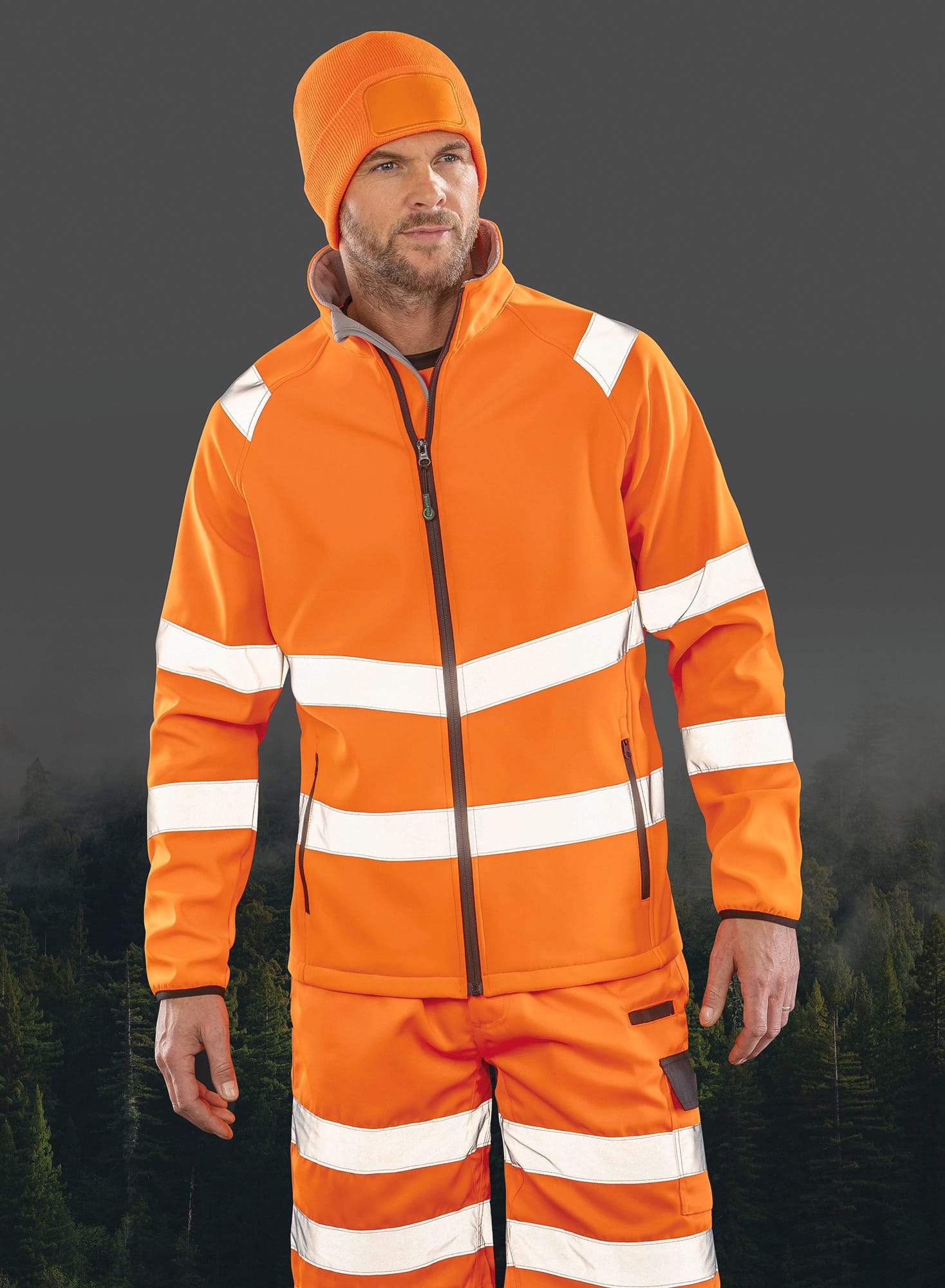 Warnschutz-Sicherheitsjacke aus Softshell und recyceltem Polyester | R505X