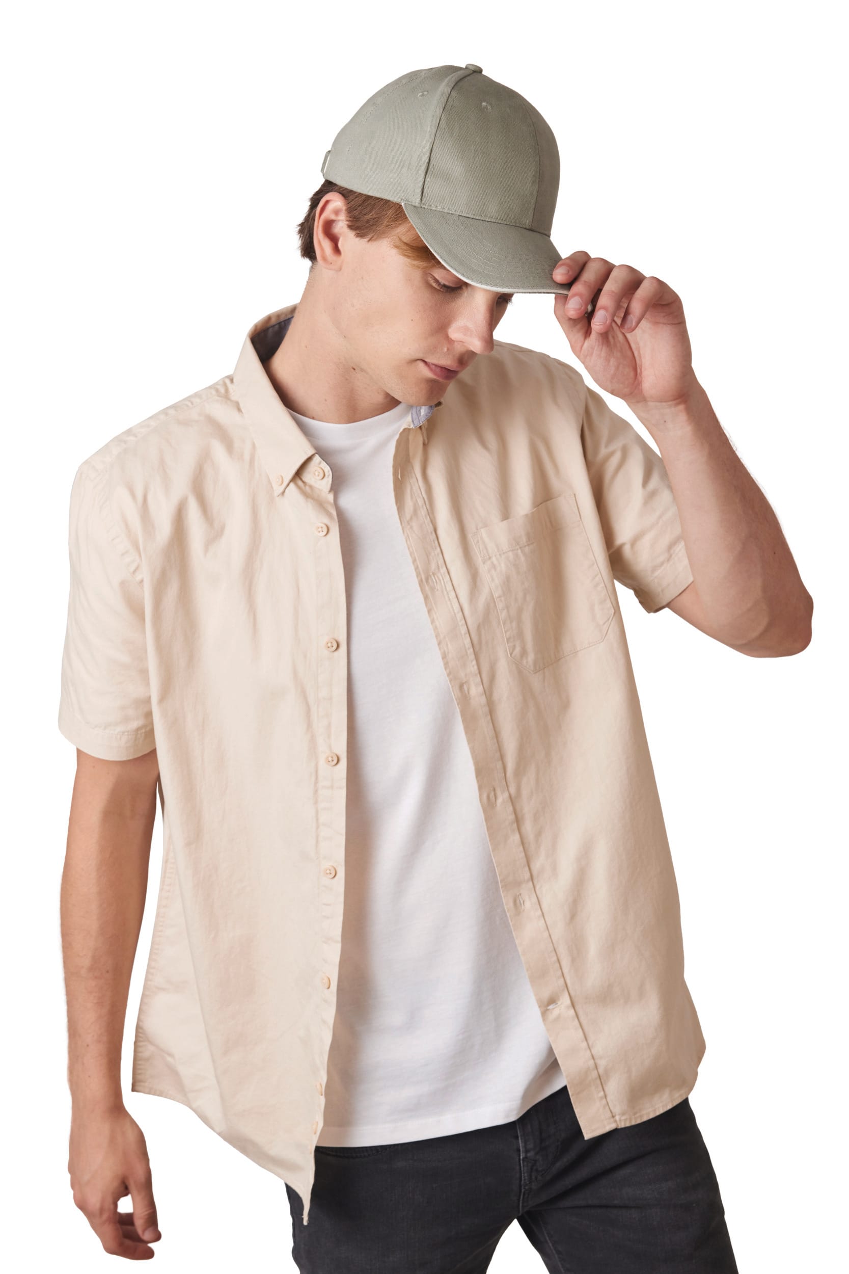 Kappe aus Bio-Baumwolle mit kontrastierendem Sandwich-Schirm - 6 Paneele - KP198