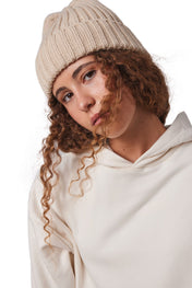 Bonnet à doubles côtes avec revers en mélange de polyester recyclé Polylana® | KP953