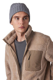 Bonnet à doubles côtes avec revers en mélange de polyester recyclé Polylana® | KP953