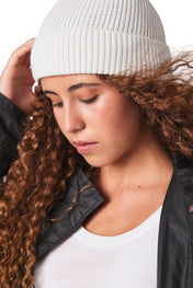 Bonnet côtelé à revers en mélange de polyester recyclé Polylana® | KP950